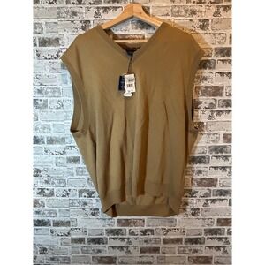 Joseph & Lyman Sweater Vest Mens XXL Tan NWT 100% Merino Wool V-Neck Knit Luxury